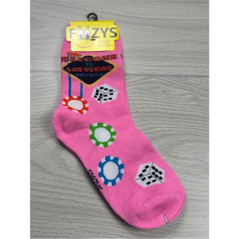 FoOzys Las Vegas Nevada Gambling Dice Chips Casino Women's Crew Socks. Set of 3.